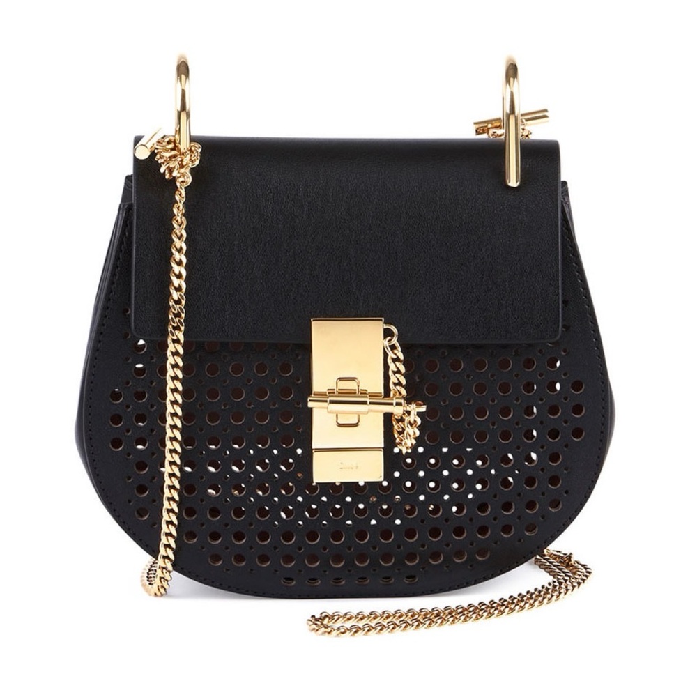 Chloe Black Crossbody Drew Bag with Gold Hardware - Picture 5 of 5